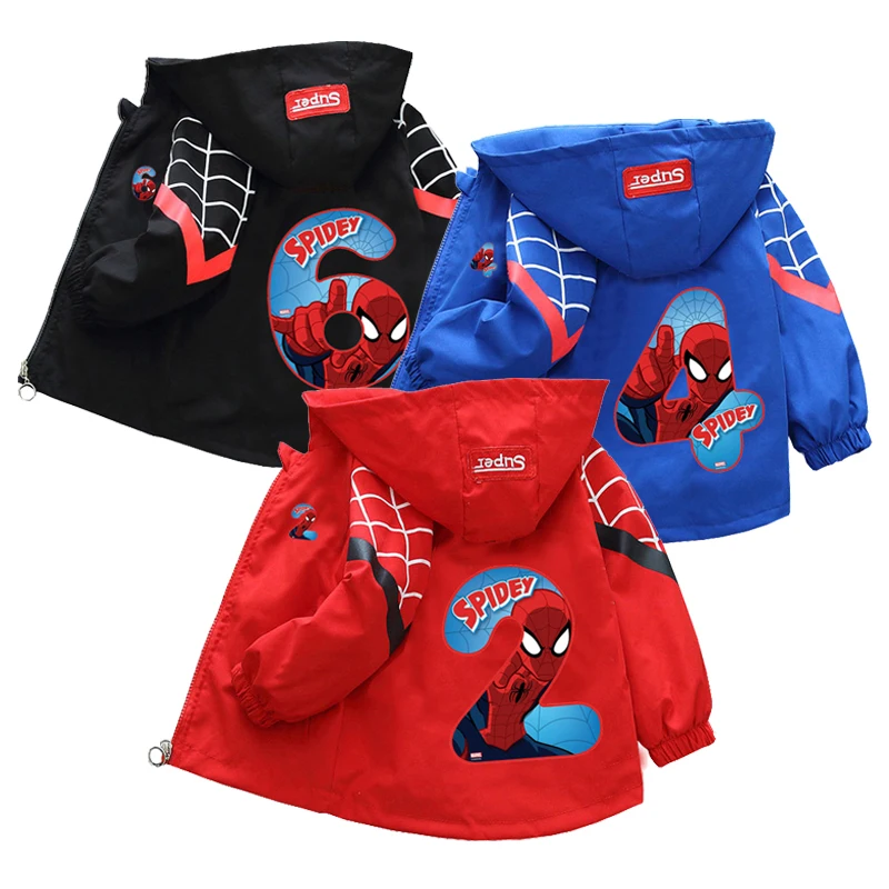Baby Boys Coat Spring Autumn Fashion Boys Birthday Present Spiderman Sports Jacket 2 3 4 5 6 Years Children Outerwear Clothing