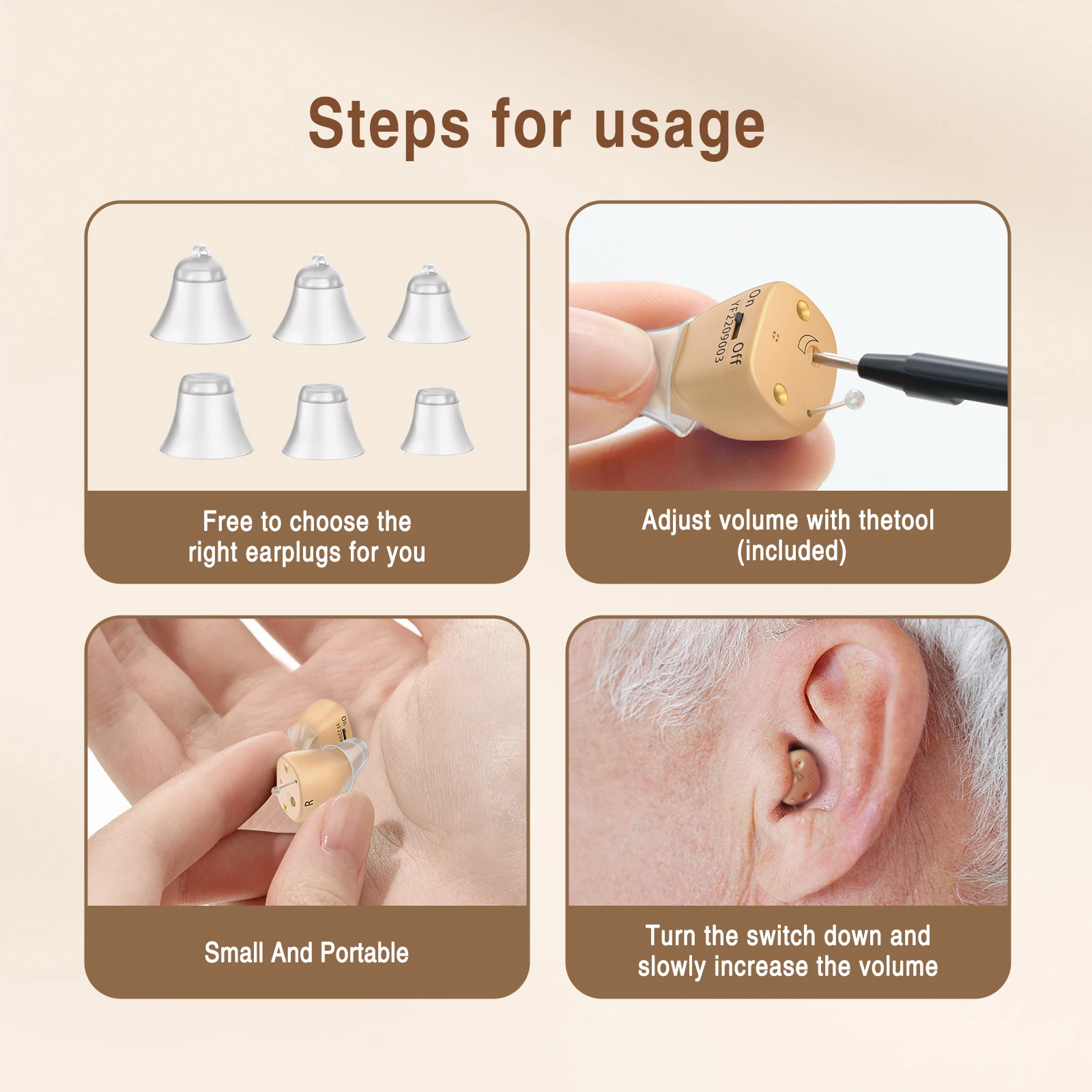 Hearing Aids Rechargeable With Noise Cancelling Nearly Invisible Digital Hearing Aid For Adults-Mild To Moderate Hearing Loss 5