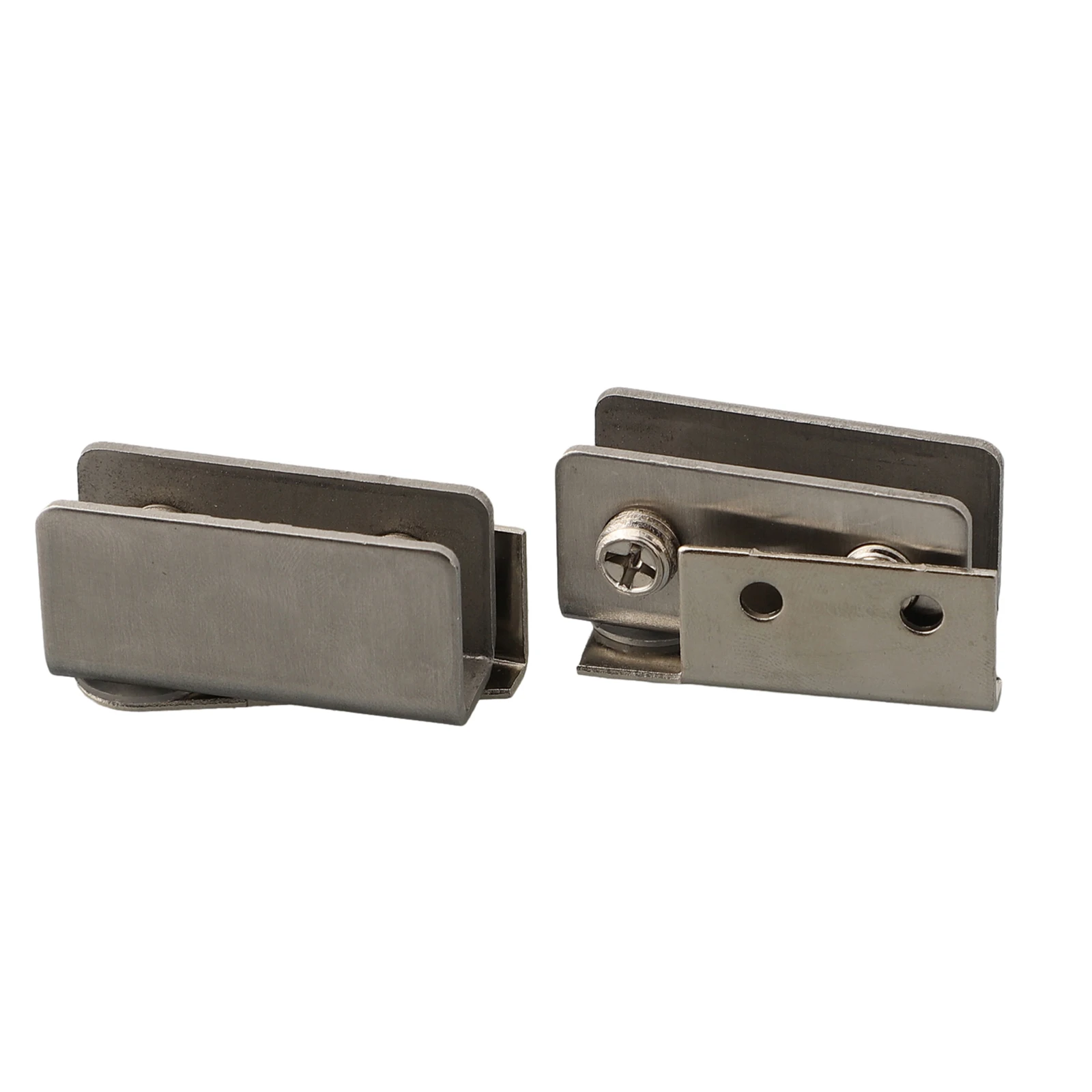 Description Picture 6 of item2pcs Non-perforated Glass Door Hinge Display Cabinet Glass Cabinet Hinge Side Mounted Stainless Steel Furniture Hardware