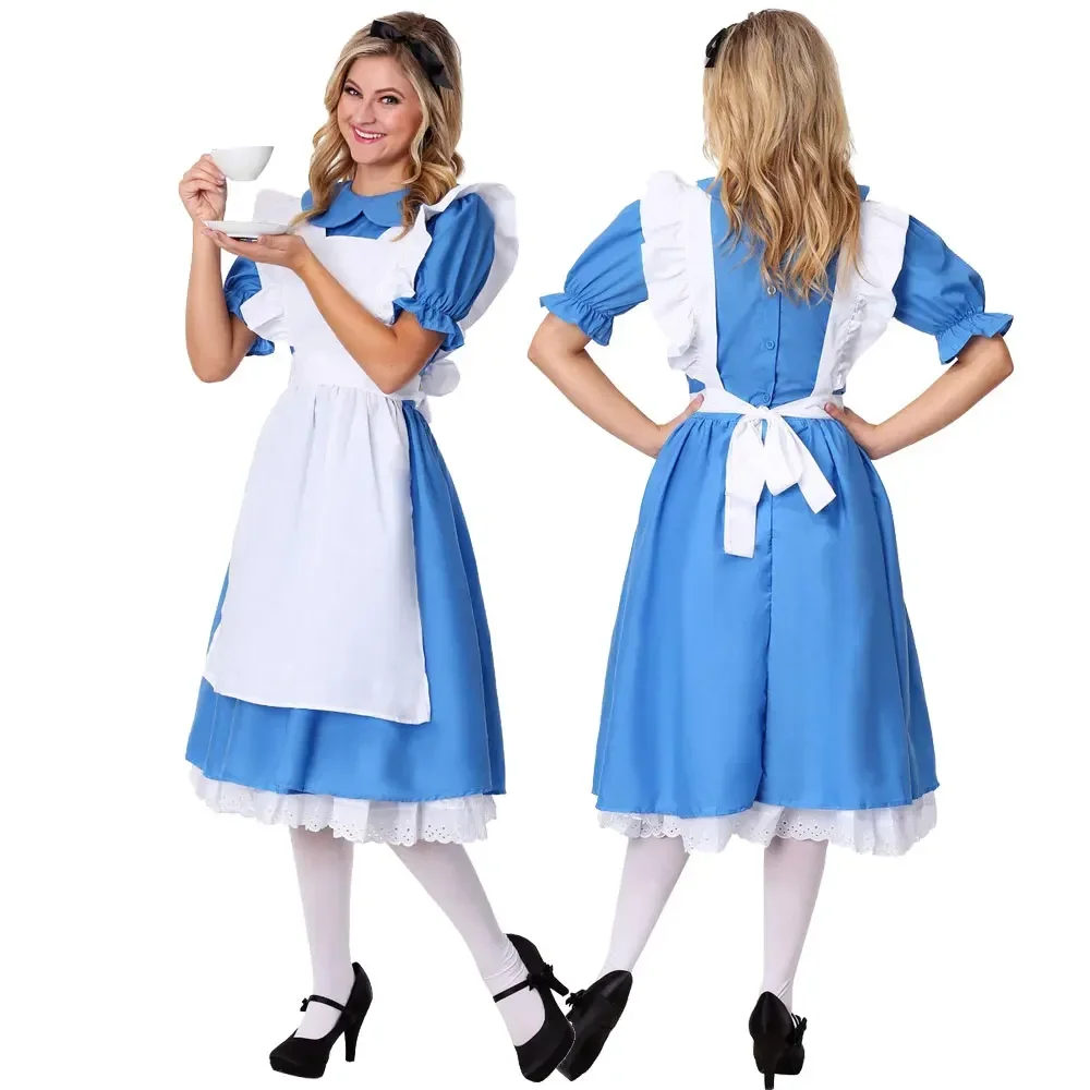Alice in Wonderland Costume for Girls Kids Fantasias Maid Maid Cosplay Halloween Carnival Party Fancy Dress Up cosplay costume kids girls dress halloween dress outfit