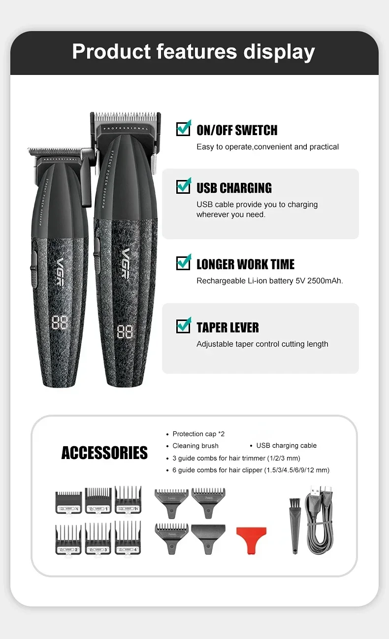 VGR V-640 Hair Clipper Set Image 4
