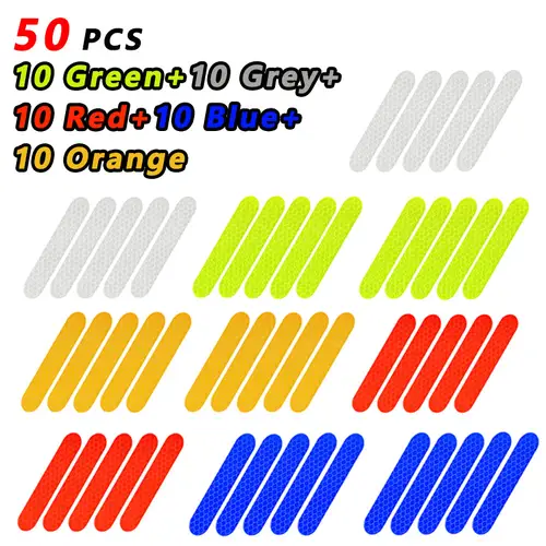 80-10PCS Helmet Safety Warning Reflective Stickers Strip Waterproof High Visibility Reflector Tape For Night Riding Walking Car - Image 14