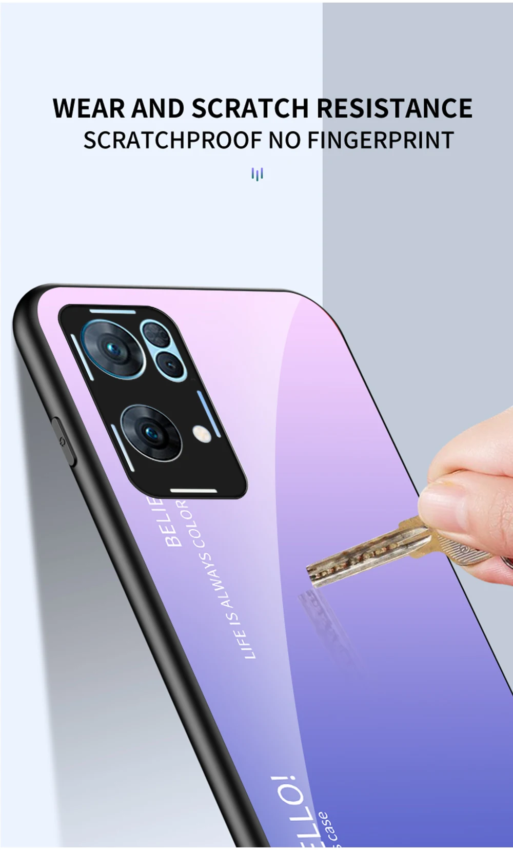 Coque Reo8 DECLAREYAO Coque en verre trempé rigide pour OPPO Renoa 7 6 5 4 3 Pro Plus Ace2 4Z 5Z 6Z 7Z Coque en silicone UL_voghion.com