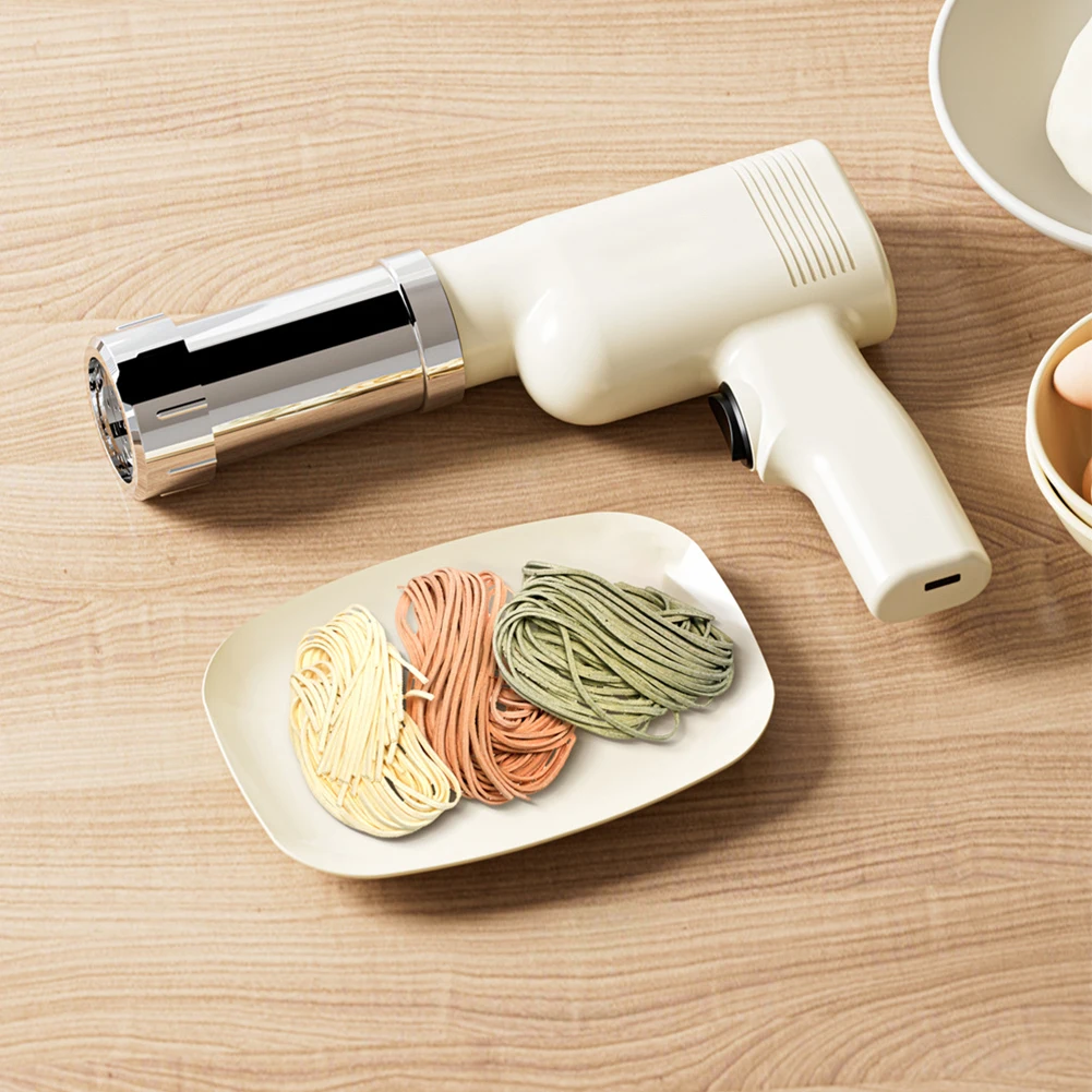 Noodle press, Household Electric Cordless Pasta Maker Noodle Machine Automatic Noodle Maker Charging Handheld Small Electric Press Gun