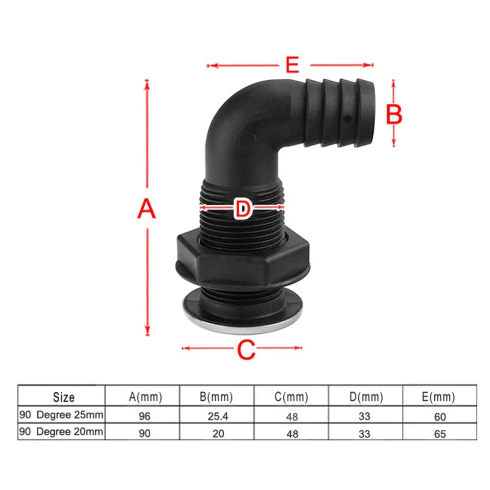 

1pcs Bilge Pump Fitting 3/4inch 19mm 33MM Bilge Pump/ Boat BilgeThru Elbow Hose Hull Fitting Stainless Steel Head