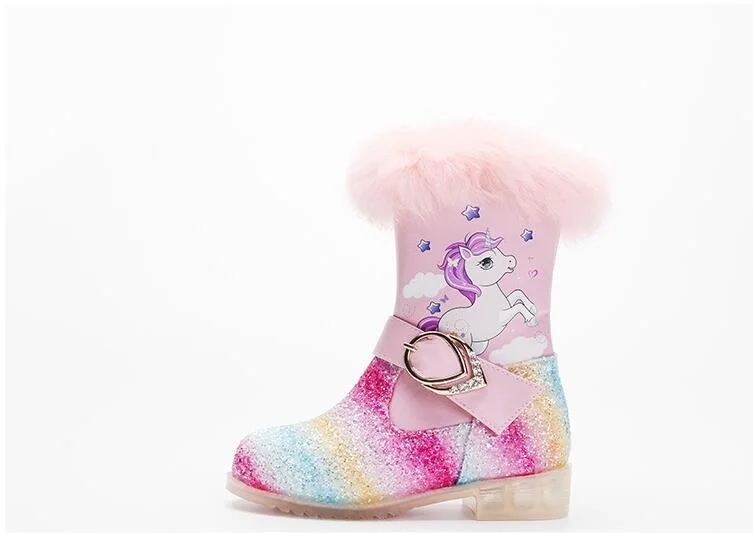 Unicorn Rainbow Sequin Glitter Boots