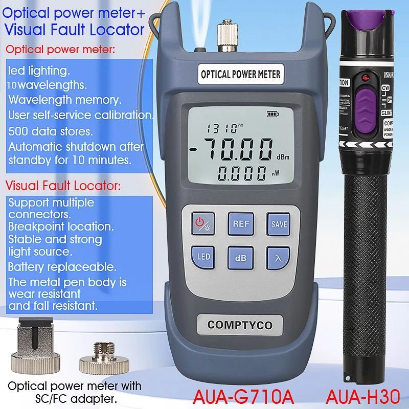 Ftth Fibra Óptica Cabo Tester Tool Kit Medidor de Energia Óptica Opcional Opm 70+ 10dbm Visual Fault Locator 30 mw mw 10 mw 20 mw 50mw Vfl - Image 6