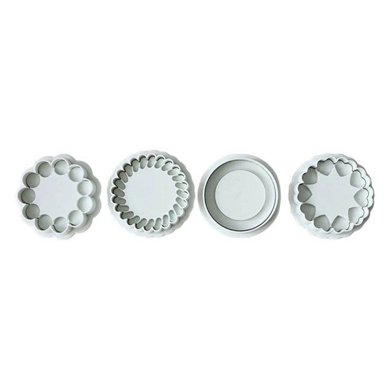 

4Pcs Chocolate Sandwich Cookie Cutter Biscuit Molds Fondants Cookie Stamps