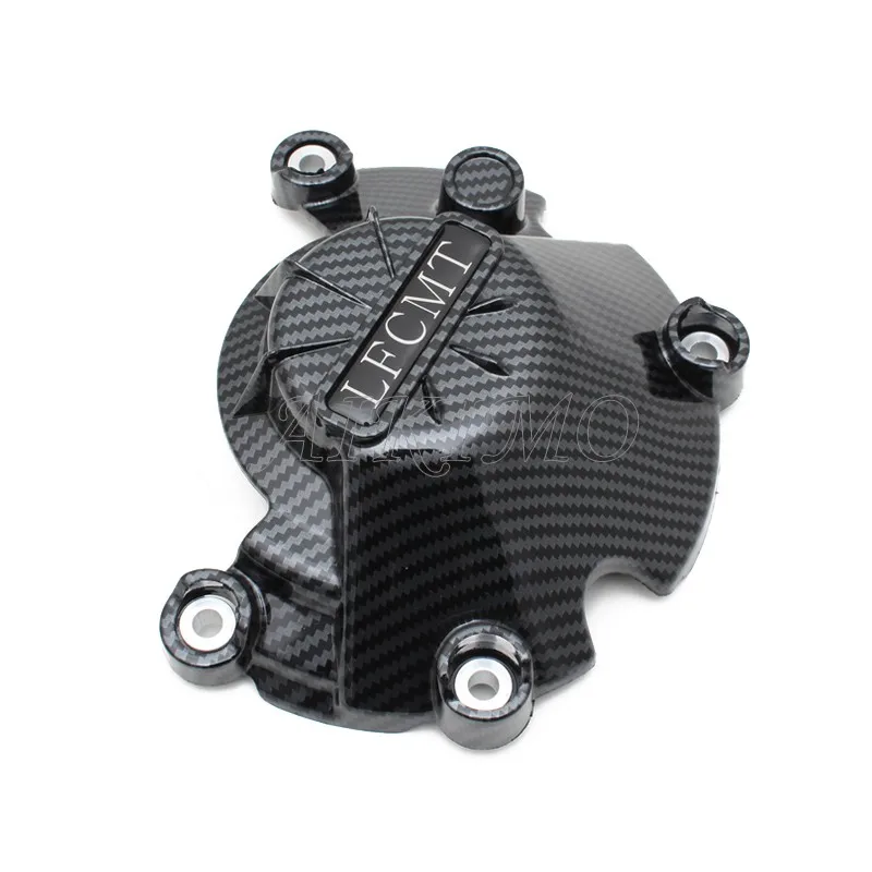 1Set Motorcycle Accessories Black Carbon Fiber Pattern Plastic Engine Cover For Yamaha MT-10 MT10 2015-2021