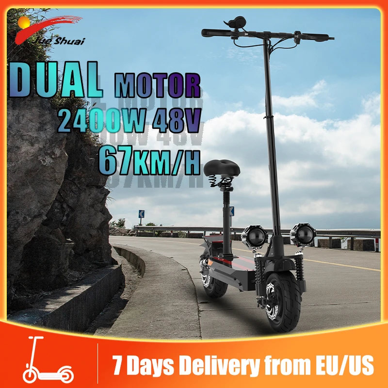 Jueshuai Electric Scooter Foldable Dual Motor Adults With Seat 67km/h