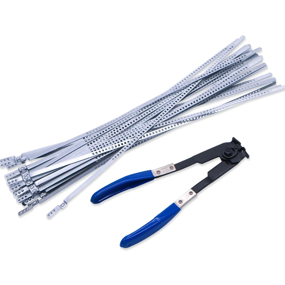 Galvanized adjustable drive hose clamps fuel pipe worm gear size clamp hose clamp pipe 60-124mm set 25 pieces