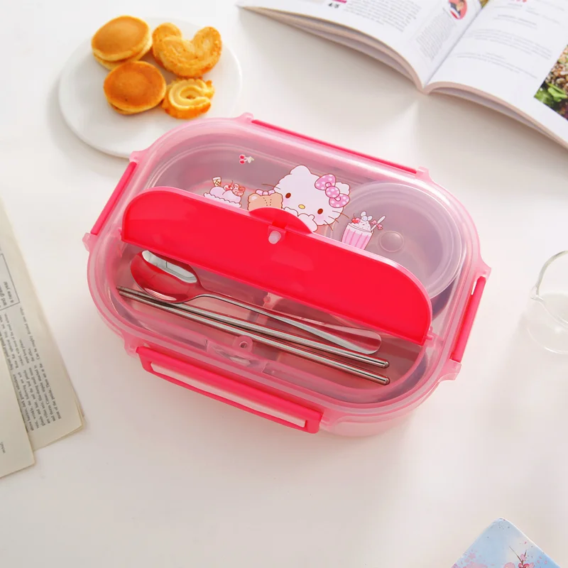 Anime Sanrio Hello Kitty Cinnamoroll Cartoon Bento Box Anime My Melody  Pompompurin Stainless Steel Portable Fresh Lunch Box - AliExpress