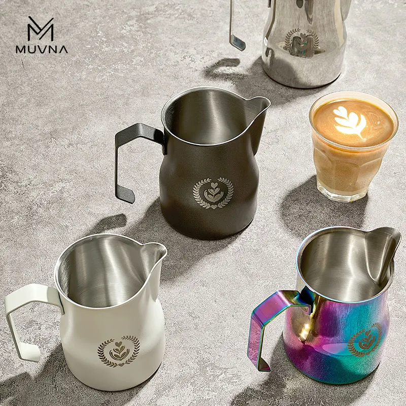 MUVNA Espresso Milk Pitcher,350/450ml Coffee Milk Frothing Jug