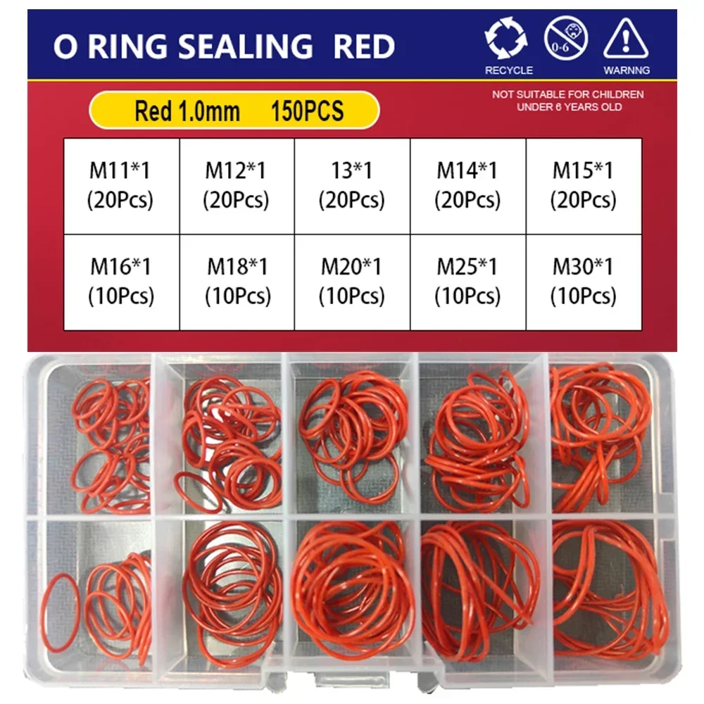 Uxcell Silicone O-Ring, 4.5mm OD, 2.5mm ID, 1mm Width, VMQ Seal Rings Gasket, Red, Pack Of 30