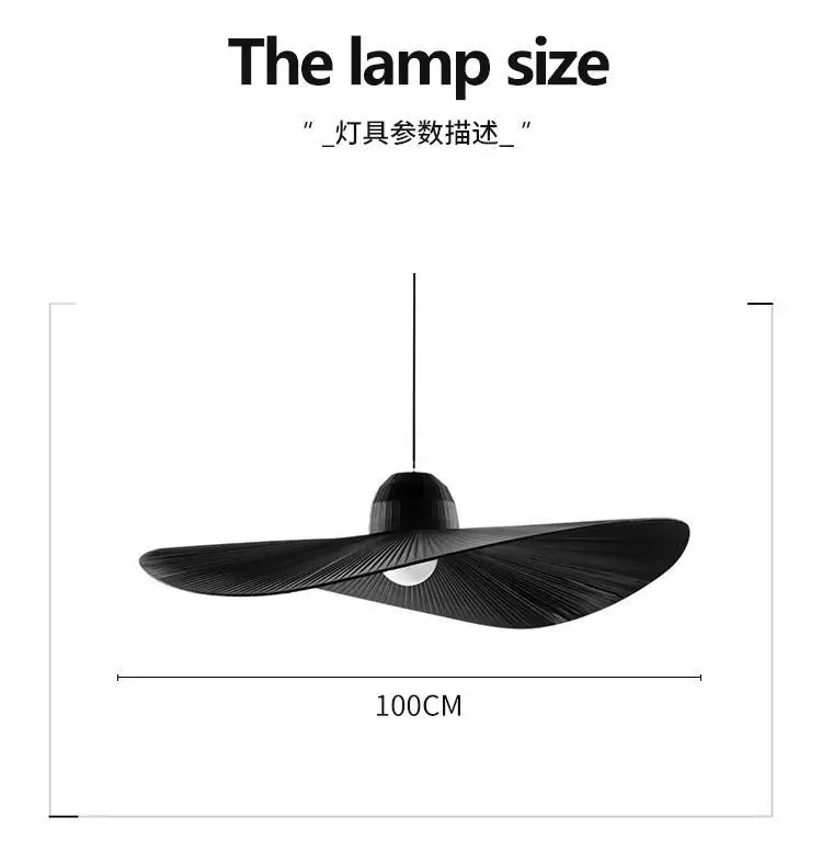 Designer Hut Kronleuchter kreative Stoff Pendel leuchte für Wohnzimmer Schlafzimmer Hotel weiß schwarz LED Esstisch Hängelampe – Detail 6