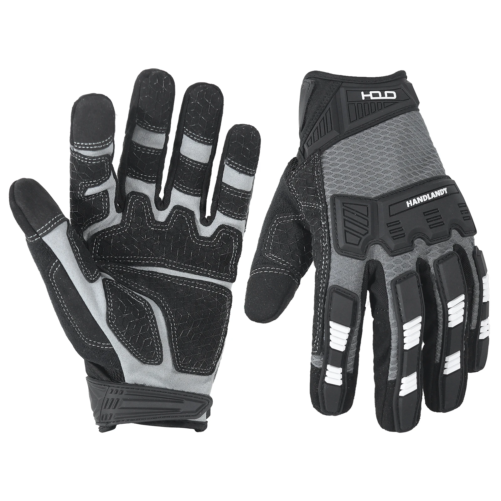 Work Gloves HANDLANDY Impact Reducing Heavy Duty with Grip Touchscreen Breathable Safety Mechanics