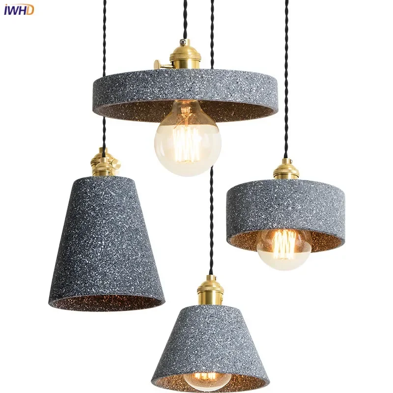 

Loft Industrial Style Edison Pendant Lights Fixtures Bedroom Dinning Room Cafe Nordic Modern Cement LED Pendant Lamp