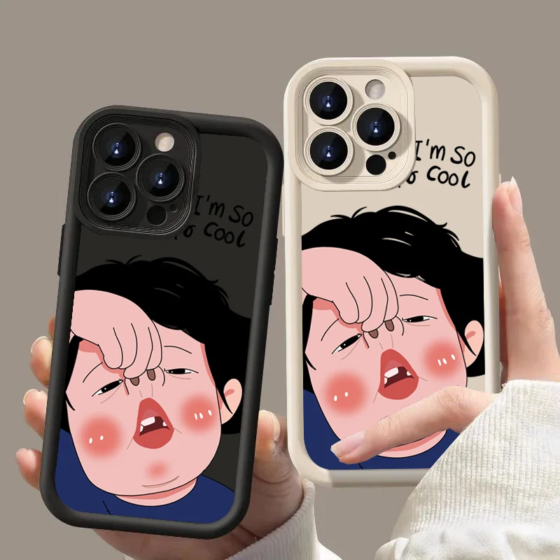 Witzegt Koppel Meedercher Jong Silikon Telefonshülle fir Samsung Galaxy S24 S23 S22 Ultra Plus S21 FE A14 A34 A54 A13 A53 A32 A52 5G Cover_voghion.com