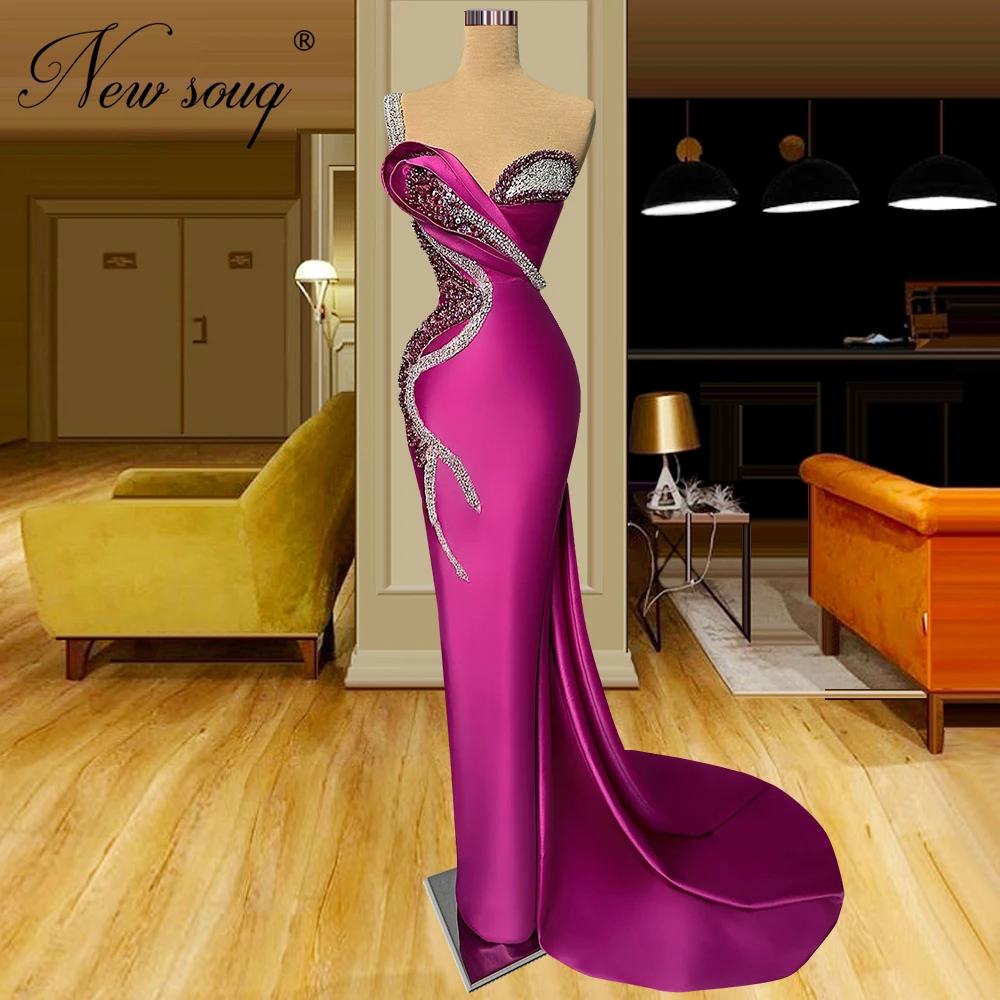 

Strapless Long Prom Dresses New Fashion Mermaid Beads Celebrity Evening Dress 2023 Arabic Dubai Women Party Gowns Robes Du Soir