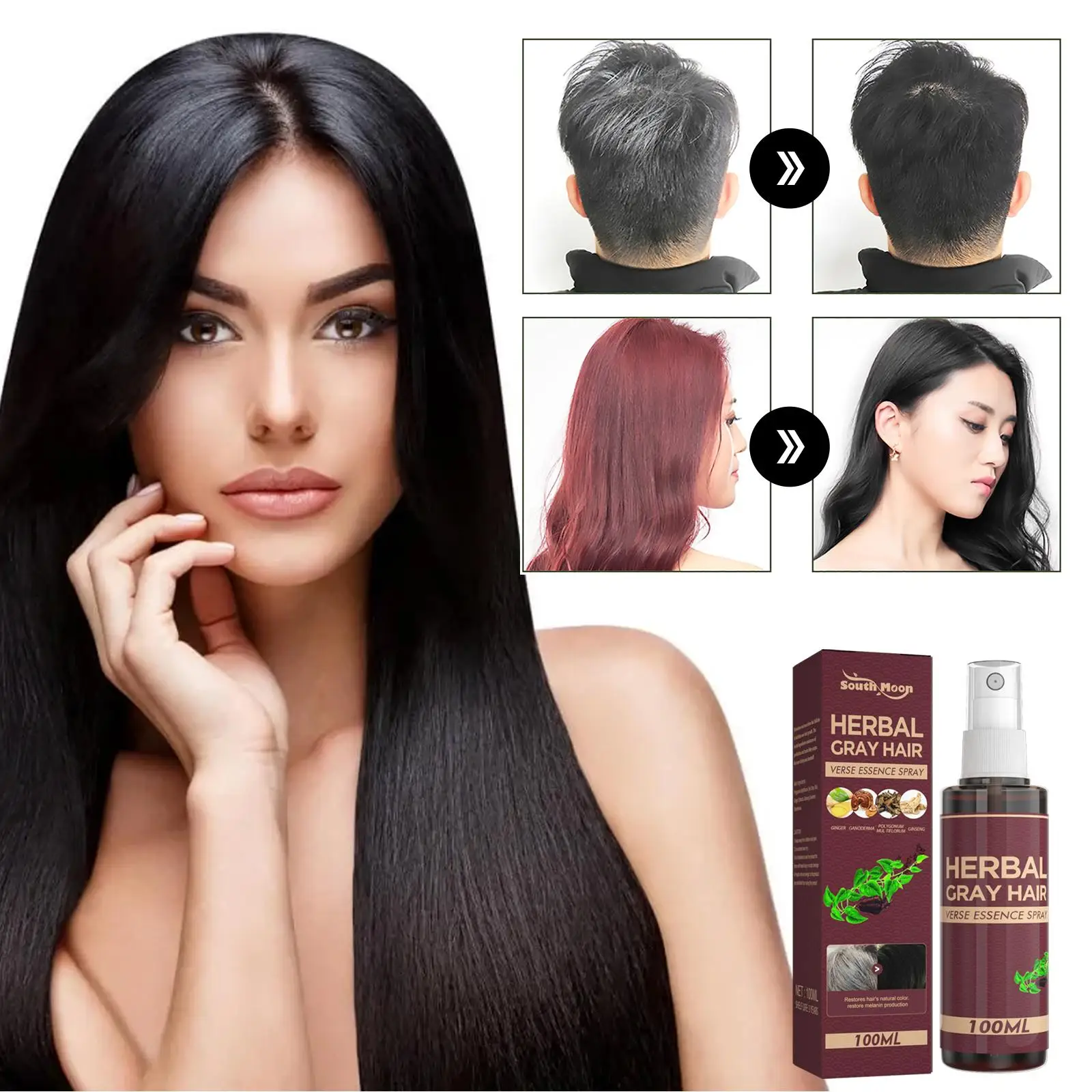 Hair Treatment Hair Treatment Serum White To Black Hair Essence Women Men Restore Natural Care