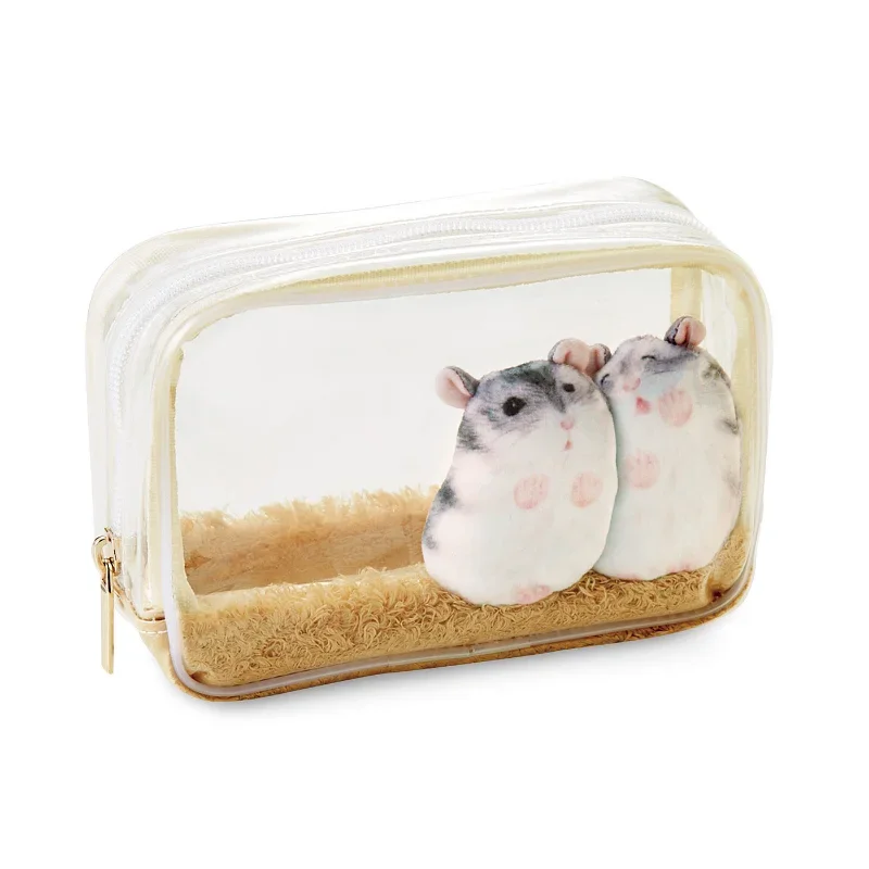 Cute Hamster Storage Bag Hamster Transparent Makeup Bag Soft