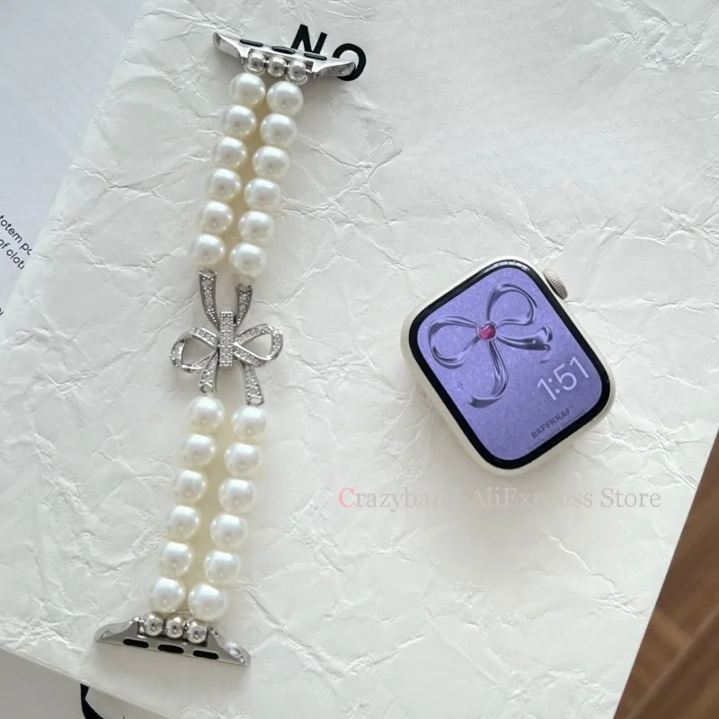 2025 جديد القوس تمتد مطرز حزام ساعة نسائية حزام لس...