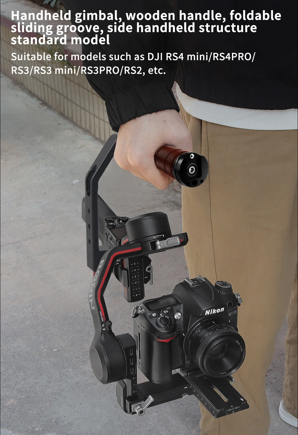 Verstellbarer Sling-Handgriff für DJI Ronin RS4 RS3 Pro/Mini RS2 RSC2 Stabilisator, Hebegriff, Telefon-Monitor-Halterung, NATO-Klemme – Detail 24