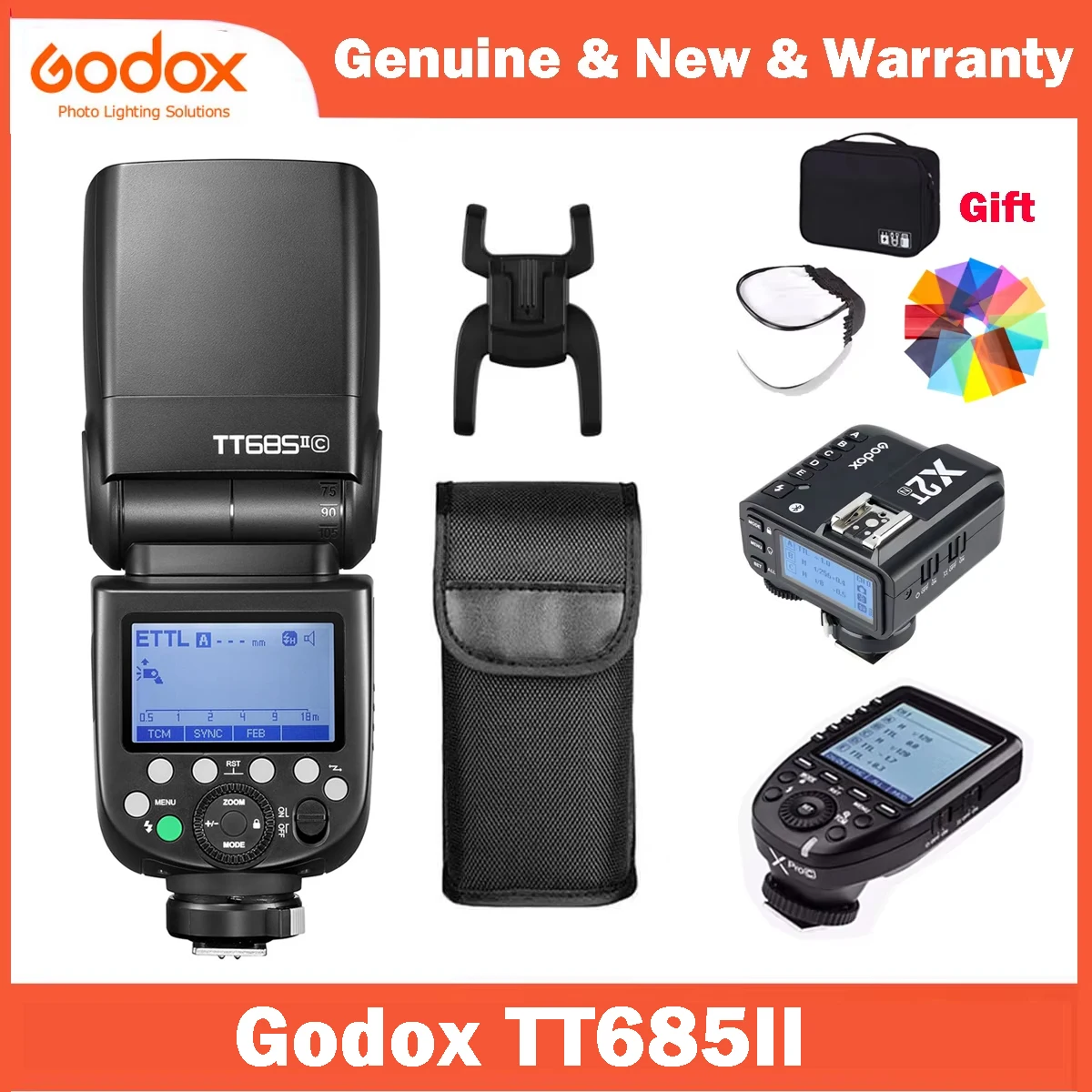 Godox TT685II Speedlight Camera Flash TTL High Speed Sync GN60 2.4G Wireless X System Canon Nikon Sony Fuji Olympus Camera