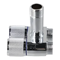 G1/2 1 In Two Out Double Control Washing Machine Faucets Toilets Bathroom Triangle Valve Mini Toilet Companion Angle Valve 2