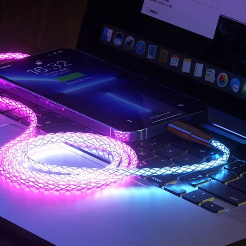 รูปสินค้า สายชาร์จ USB-C ชาร์จเร็ว 66W มีไฟ LED แสดงสถานะ