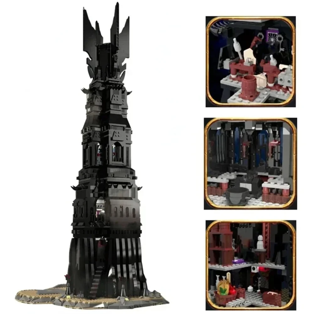 MOC Magical Rings Moc Building Block Creativity Movie Series Orthanc Tower Archi