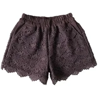Lace Shorts Women Spring Autumn High Waist Shorts Elastic Wide Leg Short Shorts Black / White Ladies Sexy Short Feminino Q2248 - Image 6