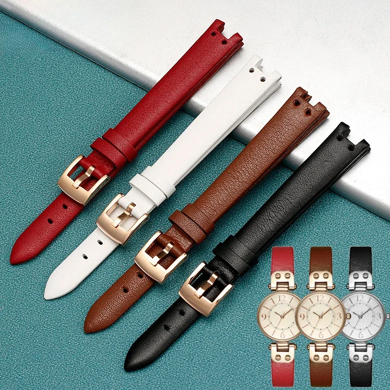 

Удобный мягкий сменный ремешок для часов Anne Klein из натуральной кожи, высококачественные аксессуары из воловьей кожи 12 мм