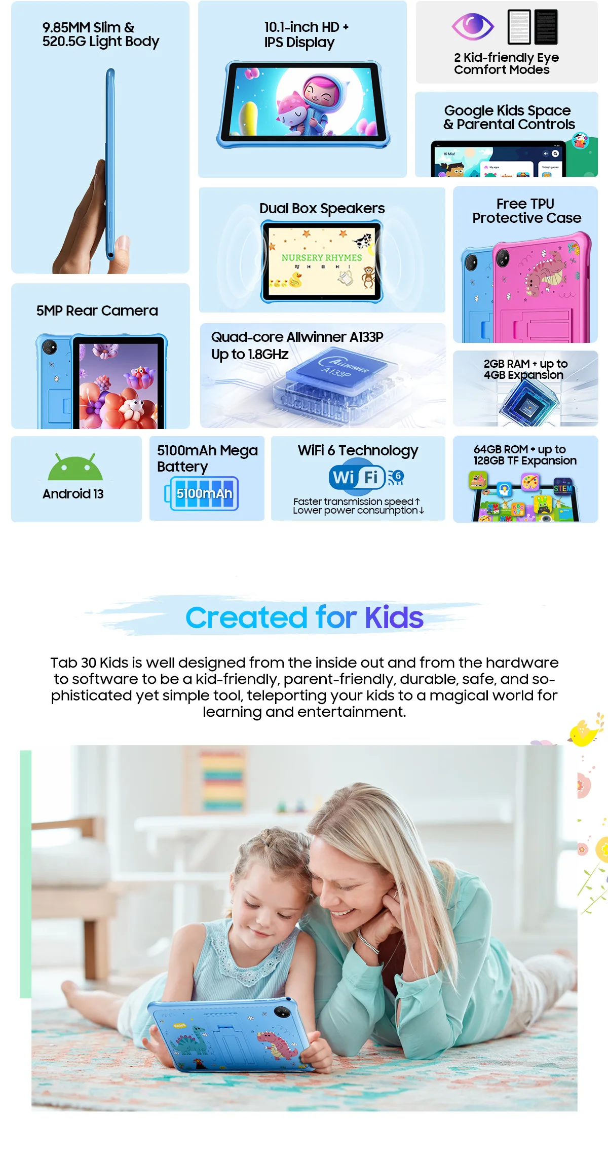 Sb85558a1e3d74d8daf8b4cbc52a495bat - Blackview Tab30 Kids - 2/64GB