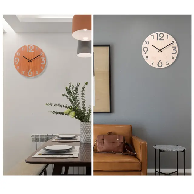 Battery-Operated Silent Wood Wall Clock – Easy-to-Read Home Décor 6