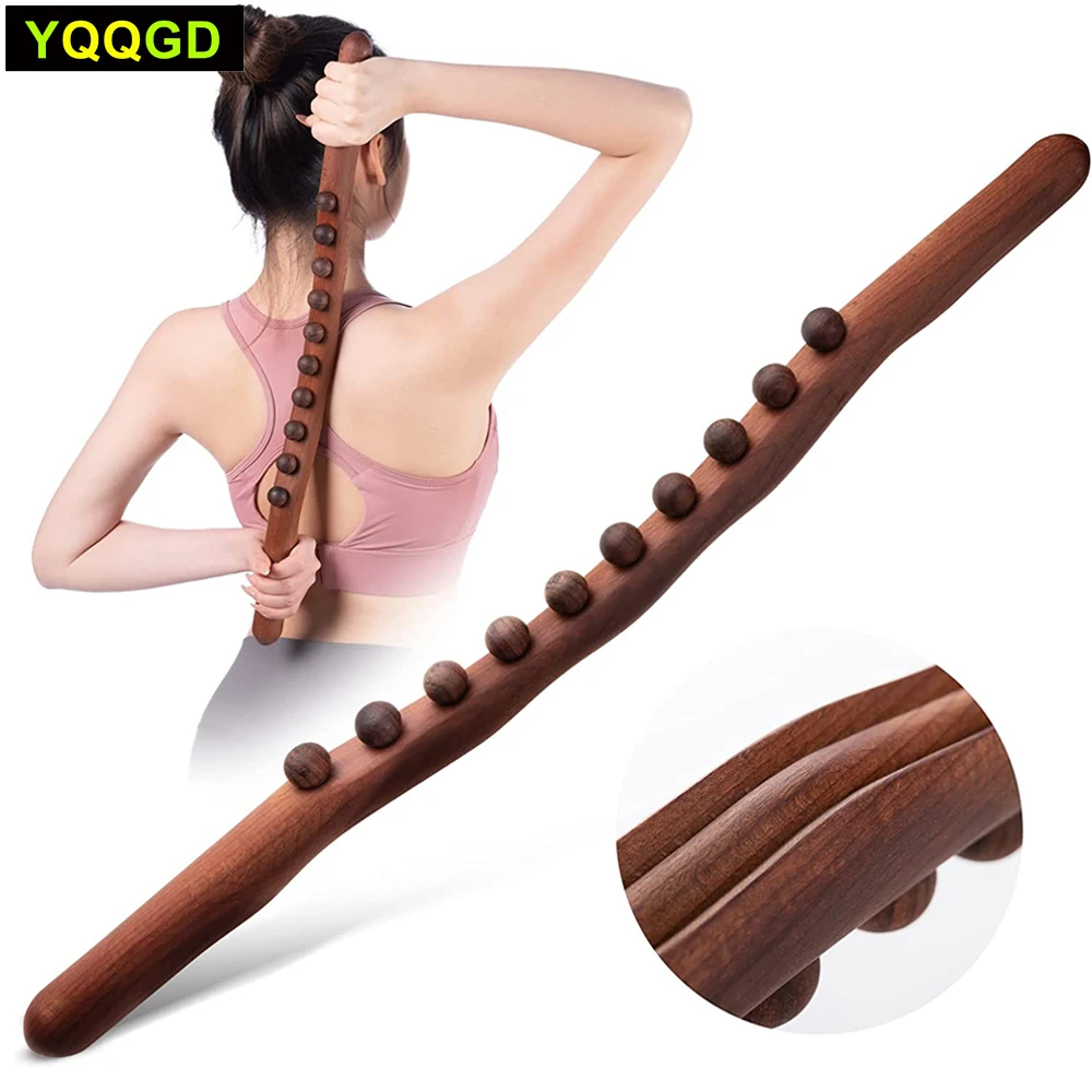 Lymphatic Drainage Massager,Wood Therapy Massage Tools, Handheld Massage Stick for Neck&Back Pain Body Shaping Anticellulite Leg