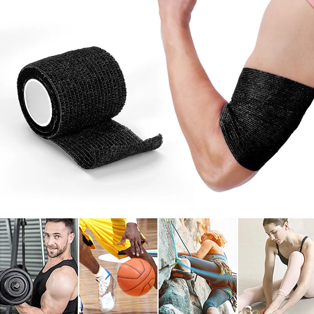 Black Bandages Set Self-adhesive Gym Sport Protection Relief Pain Proof 4pcs Sizes Football Pet Ankle Wrist Support First Aid