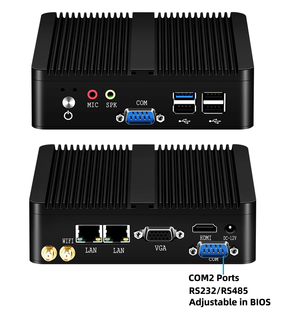 XCY Fanless Mini PC Intel Celeron J1900 Quad Cores Gigabit