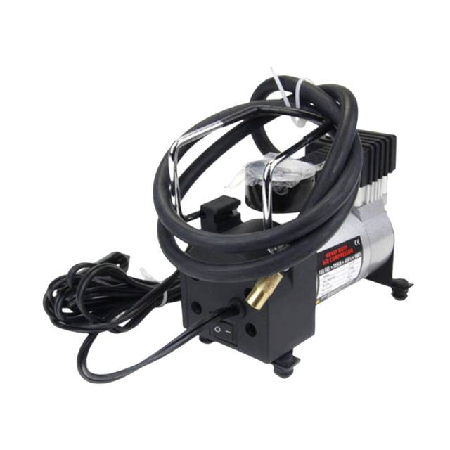 Powerful Small 12V Car Tire Inflator Portable Metal Air Compressor Tool with Pressure Gauge for Auto Truck Bike SUV