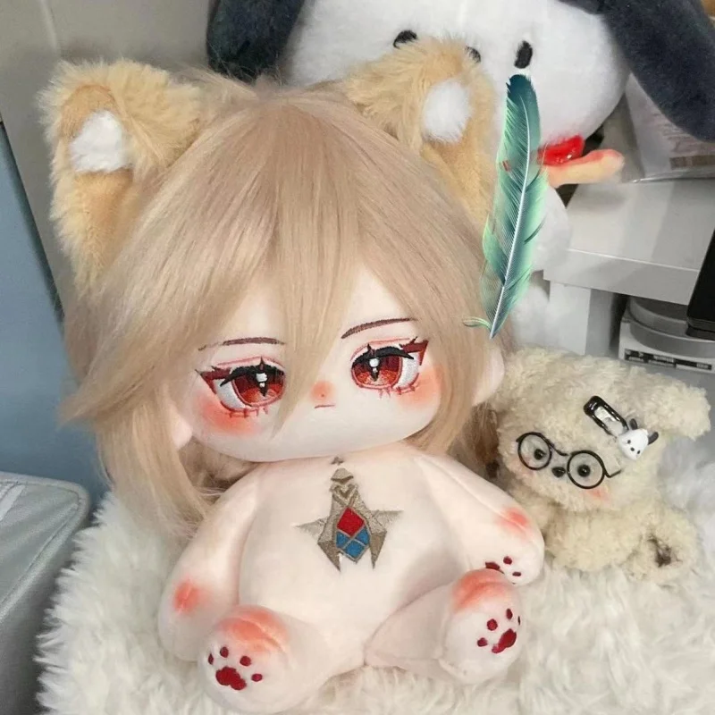 Game Genshin Impact Kaveh Anime 20cm Nude Body Plush Doll Toys Soft Stuffed Plushie a6386