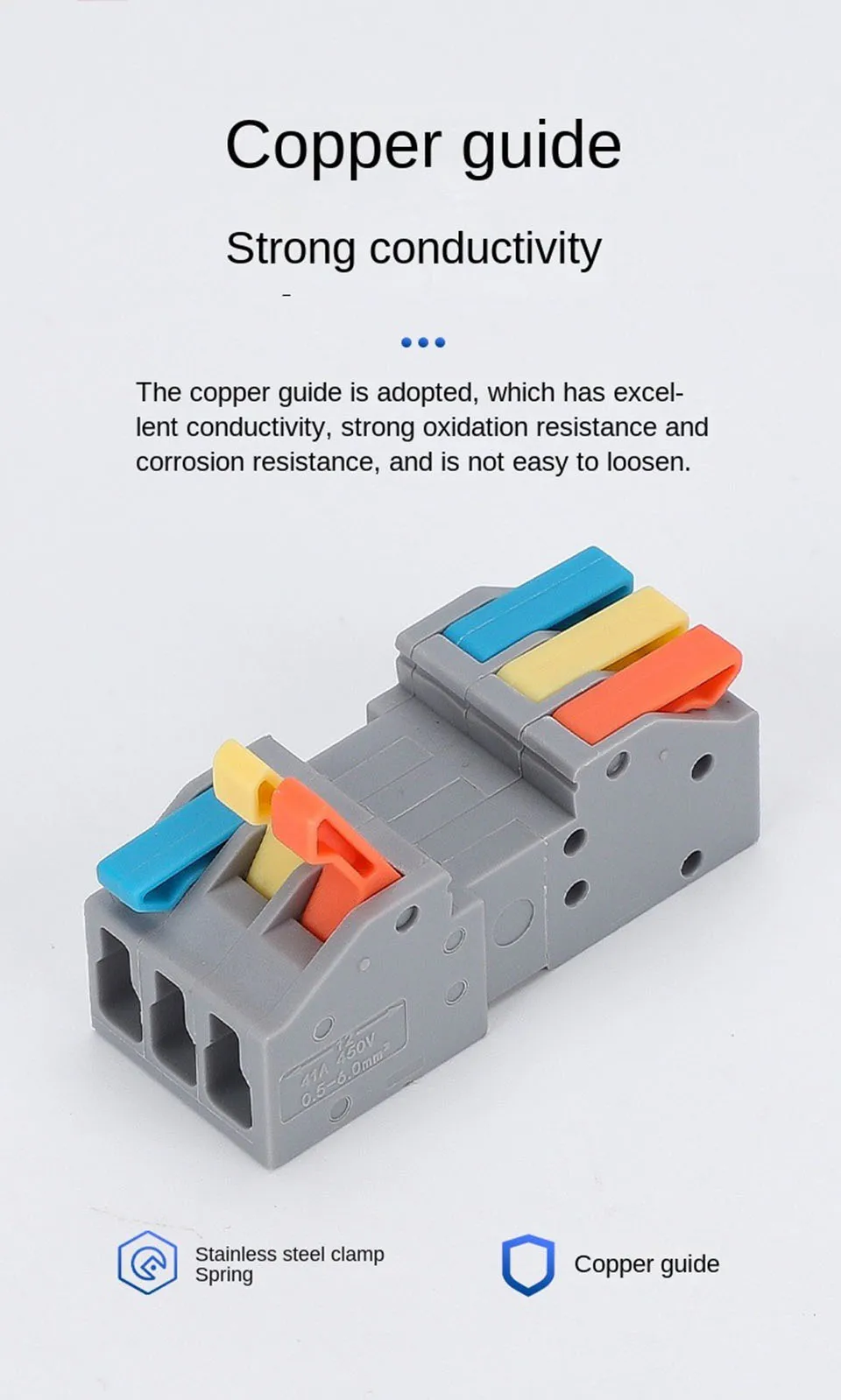 Description Picture 4 of itemDocking Quick Wire Connector Universal Compact Push-in Conductor Terminal Block High power Male female Cable joints 3/4/5 pin