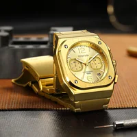Square men's watch gold fashion watch for Men Wristwatches Business Luxury Mens Clock Relogio Masculino