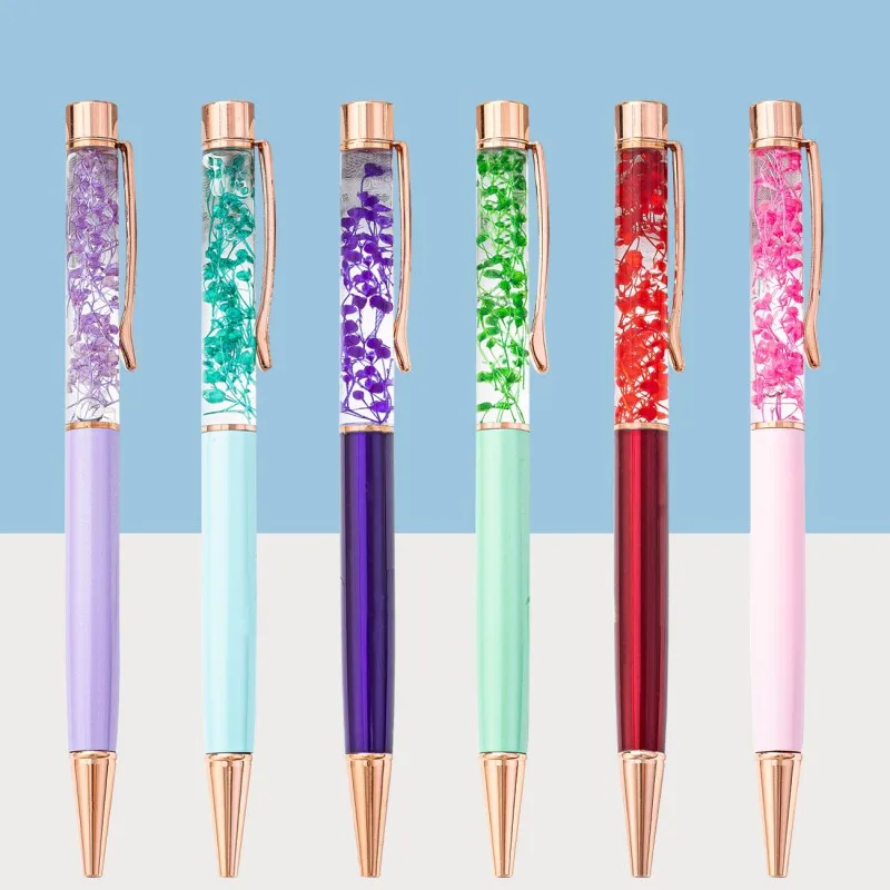 

5pc New Eternal Life Flower Metal Ballpoint Pens Office Birthday Gifts Ballpoint Pen Engraved Name Private Laser Customized Logo