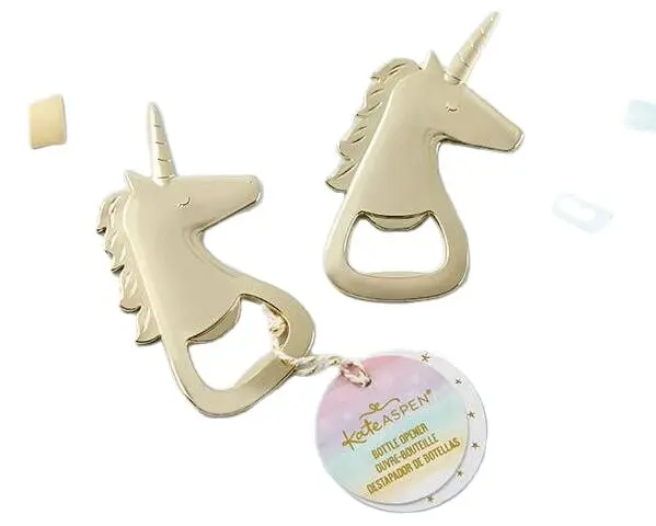 

100 pcs/lot Golden Unicorn Bottle Opener Wedding Gifts Party Favors Birthday Event Giveaways Anniversary Wedding Favor Gift