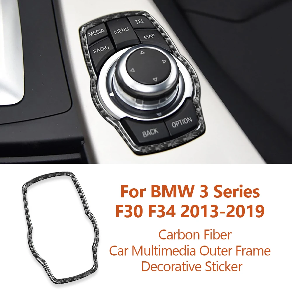 

For BMW 3 Series F10 F20 F30 F34 F07 F25 F26 X6 2013-2019 Carbon Fiber Car Multimedia Outer Frame Decorative Sticker Accessories