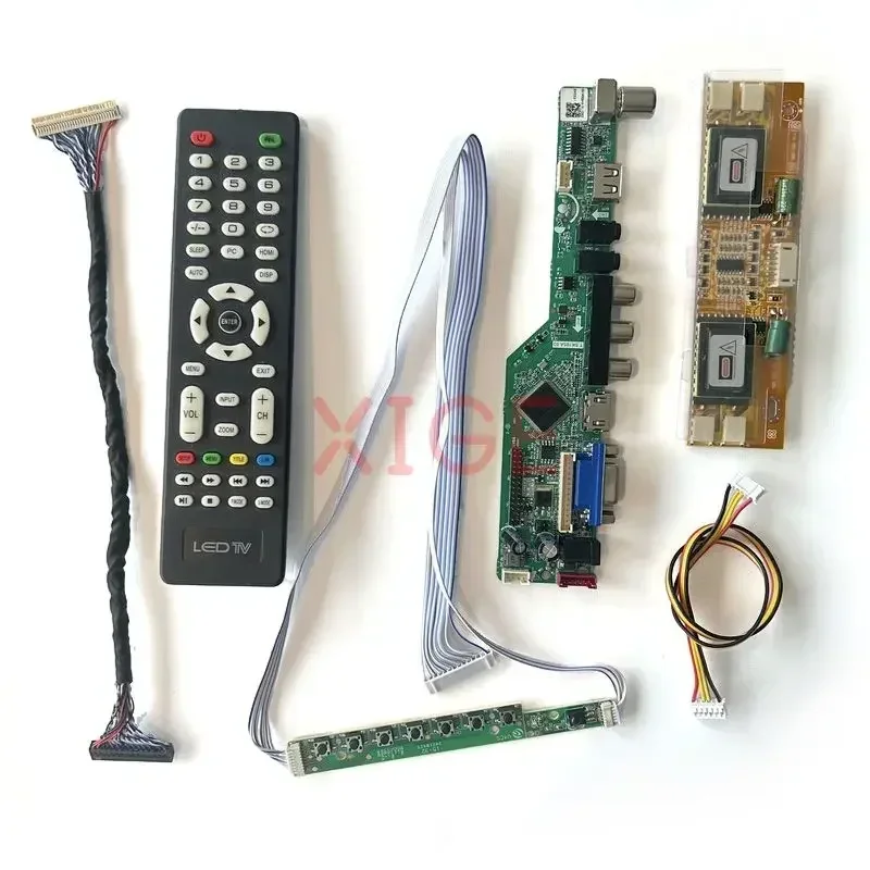 Számára LTM201UX-L01 M201UN04 V0 vezető Számvevő Kapcsolótábla 30-pin LVDS DIY készlet 1600*1200 AV+HDMI+VGA+IR+USB 4CCFL Tv-t néz Analóg LCD monitor Hamis színben tüntet fel