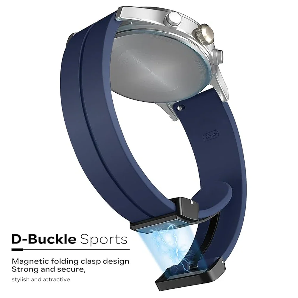 Magnetic Silicone Smartwatch Strap - 20mm/22mm Soft Bracelet