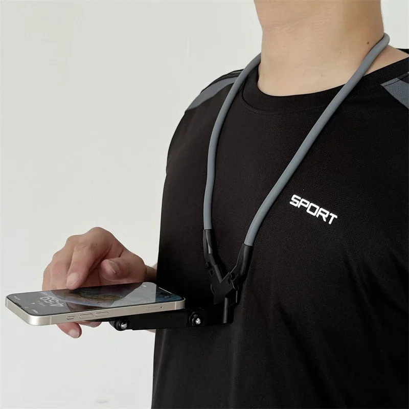 Soporte para teléfono móvil con cuello portátil manos libres, trípode colgante magnético, soporte para palo Selfie de ví