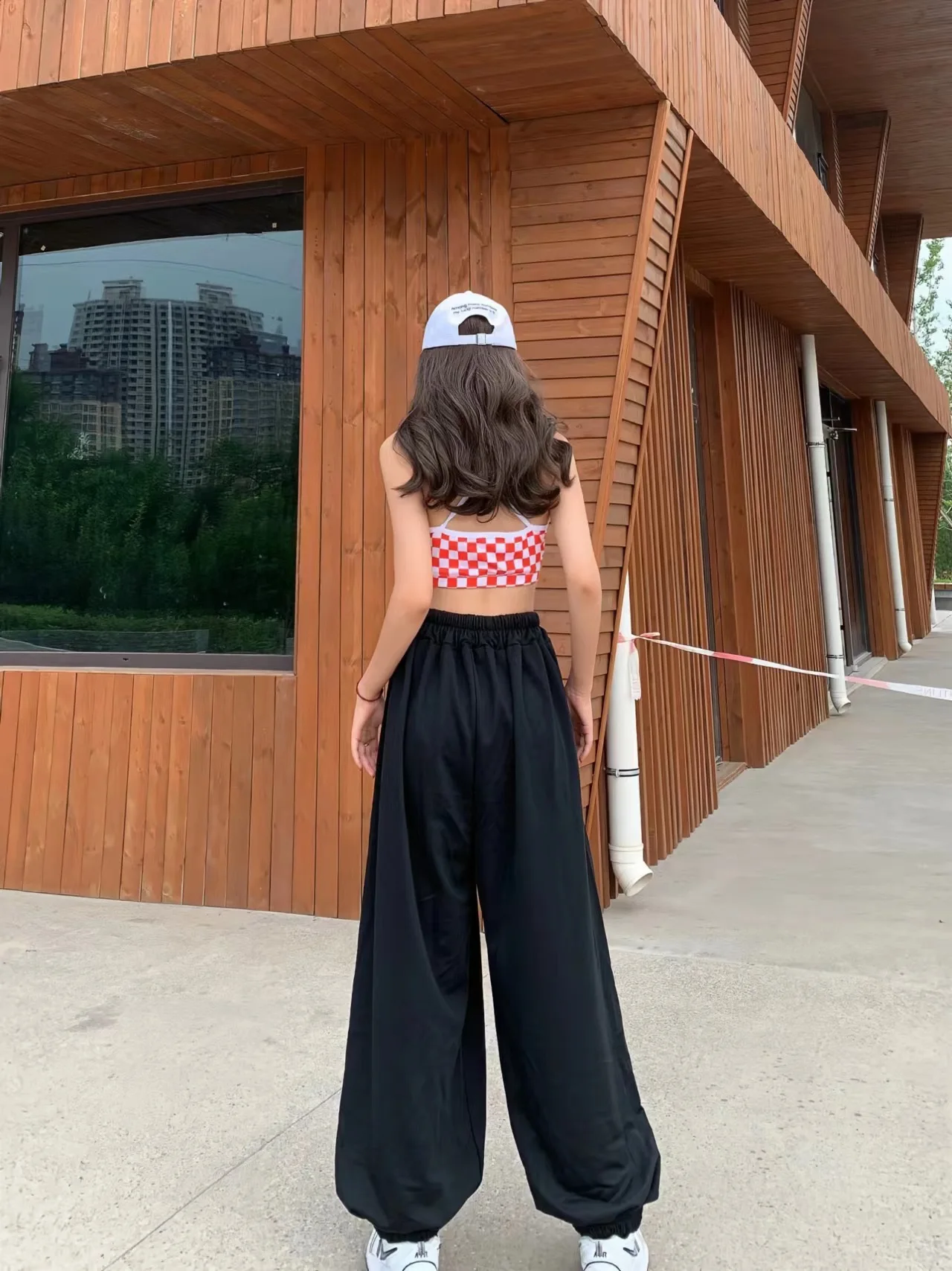 Europäische amerikanische Stil Frauen Hosen hohe Taille lässig Kordel zug Design Frau Hose neue Frühling Sommer y2k Hosen – Detail 9