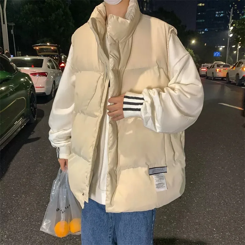 Cotton Vest men 2022 Autumn/winter New Trend to Wear Warm and Thick Sleeveless Vest Port Style Standing Collar Cotton Jacket X47